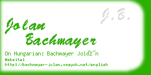 jolan bachmayer business card